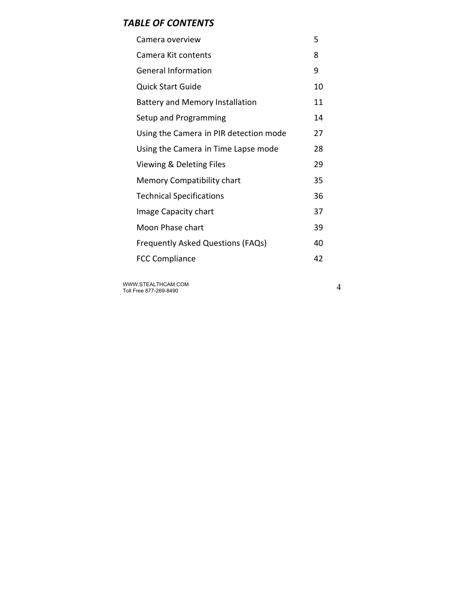 Stealth Cam STC-U840IRS1 UNIT-S1-Presets User Manual | Page 4 / 42