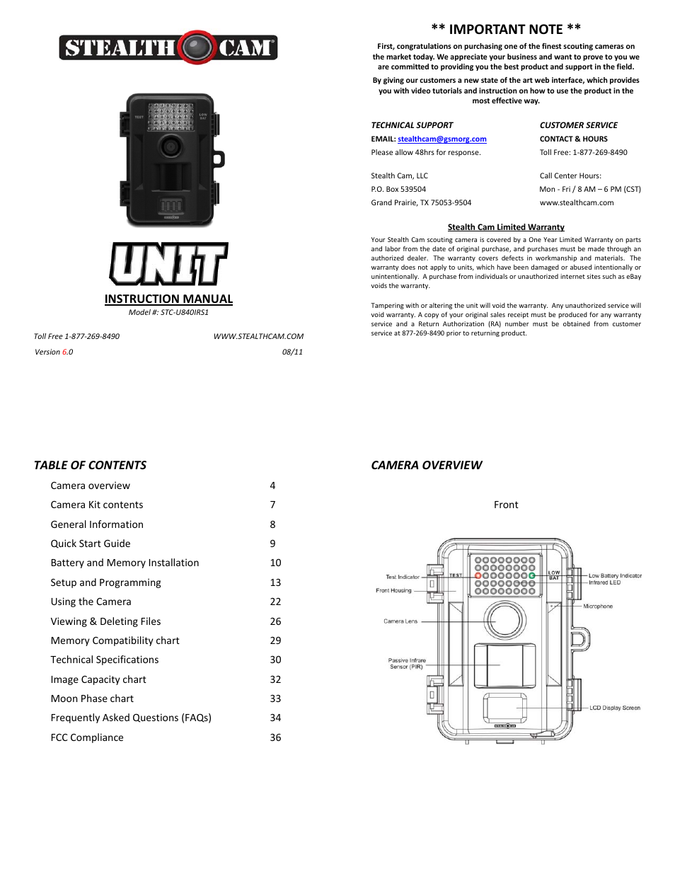 Stealth Cam STC-U840IRS1 User Manual | 9 pages