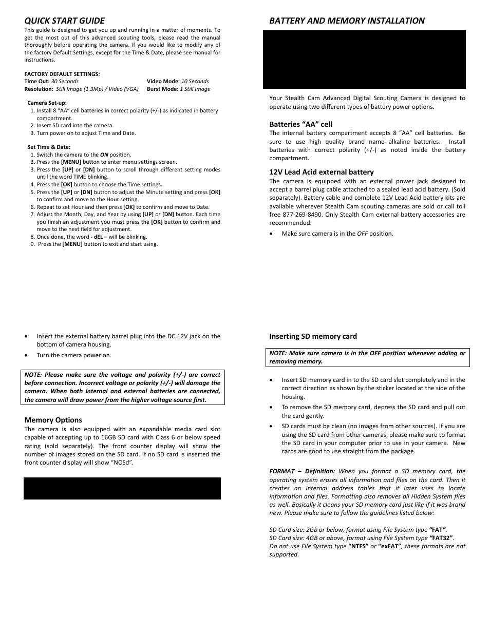 Quick start guide | Stealth Cam STC-U840IRS1 User Manual | Page 3 / 9