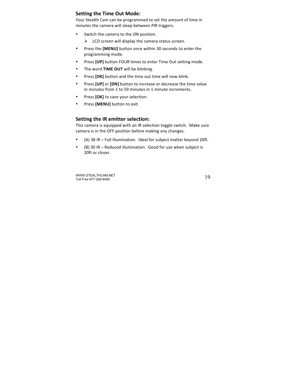 Stealth Cam STC-U840IR UNIT User Manual | Page 19 / 36