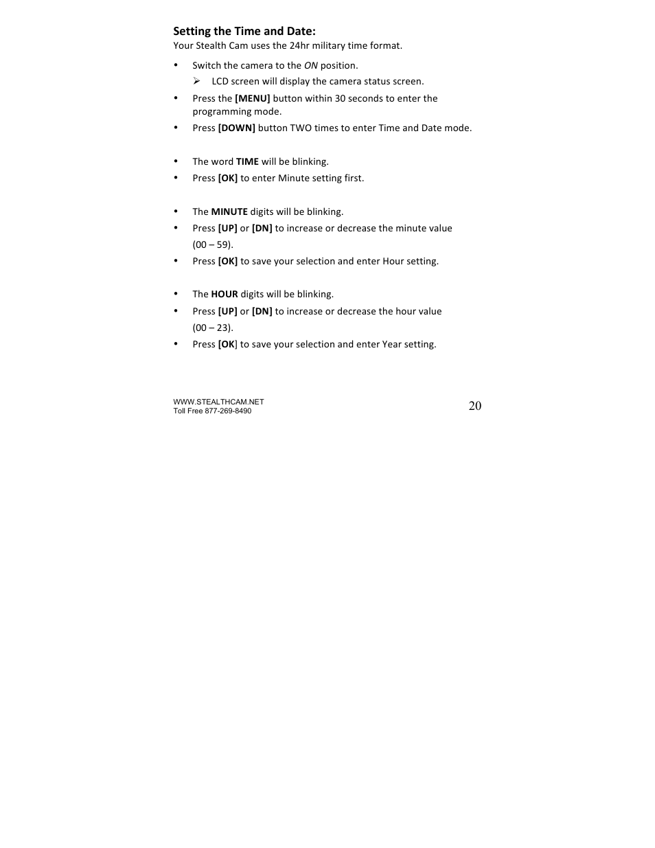 Stealth Cam STC-U840IR UNIT User Manual | Page 20 / 36