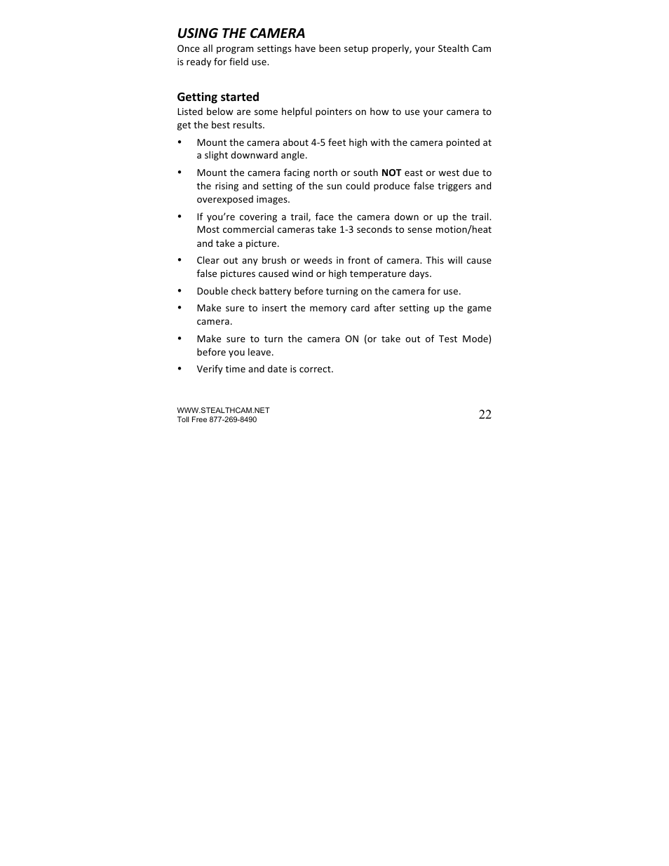 Using the camera | Stealth Cam STC-U840IR UNIT User Manual | Page 22 / 36