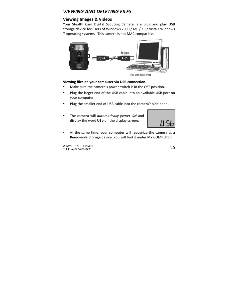 Viewing and deleting files | Stealth Cam STC-U840IR UNIT User Manual | Page 26 / 36
