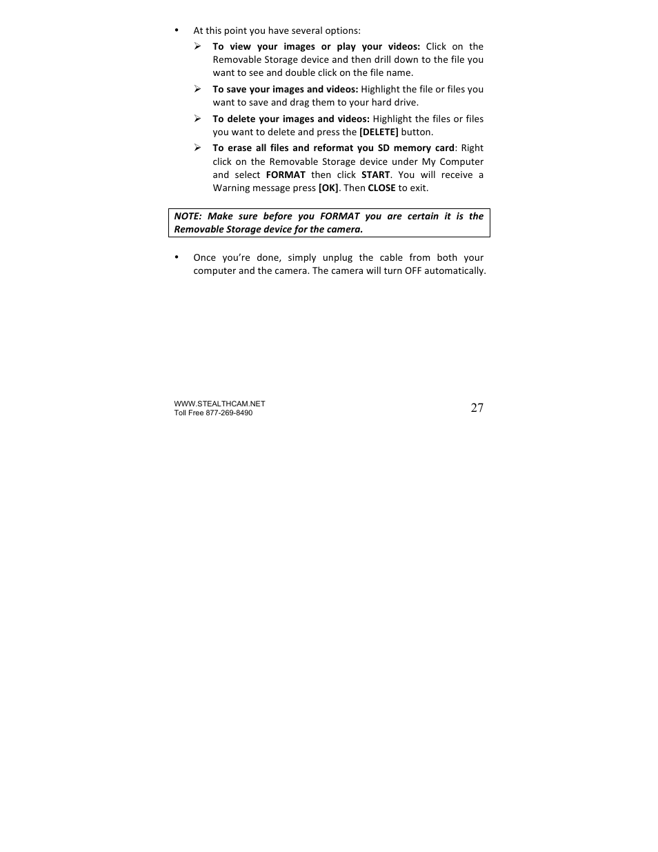 Stealth Cam STC-U840IR UNIT User Manual | Page 27 / 36
