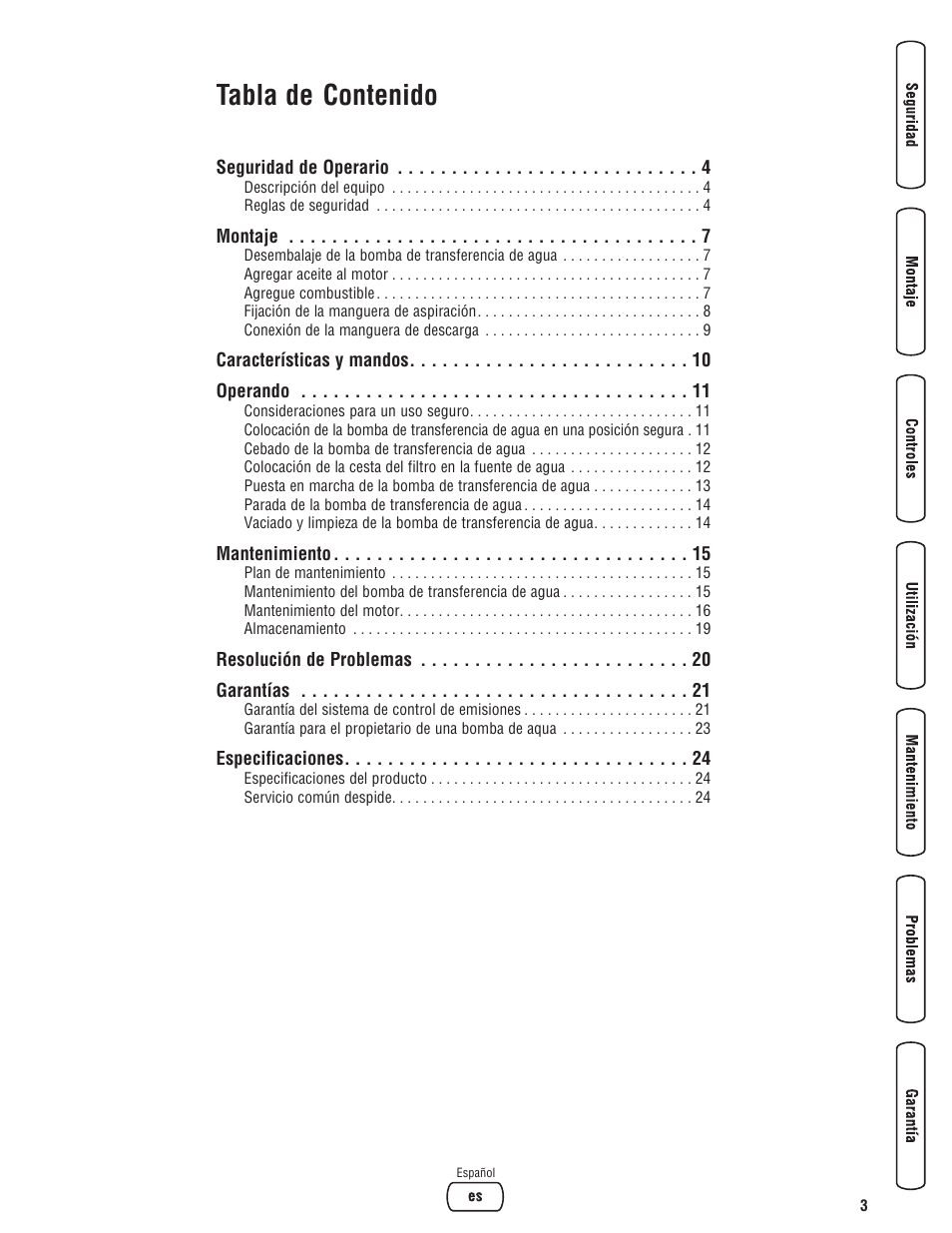 Briggs & Stratton Water Transfer Pump User Manual | Page 27 / 72