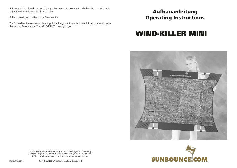 SUNBOUNCE WIND-KILLER-MINI User Manual | 2 pages
