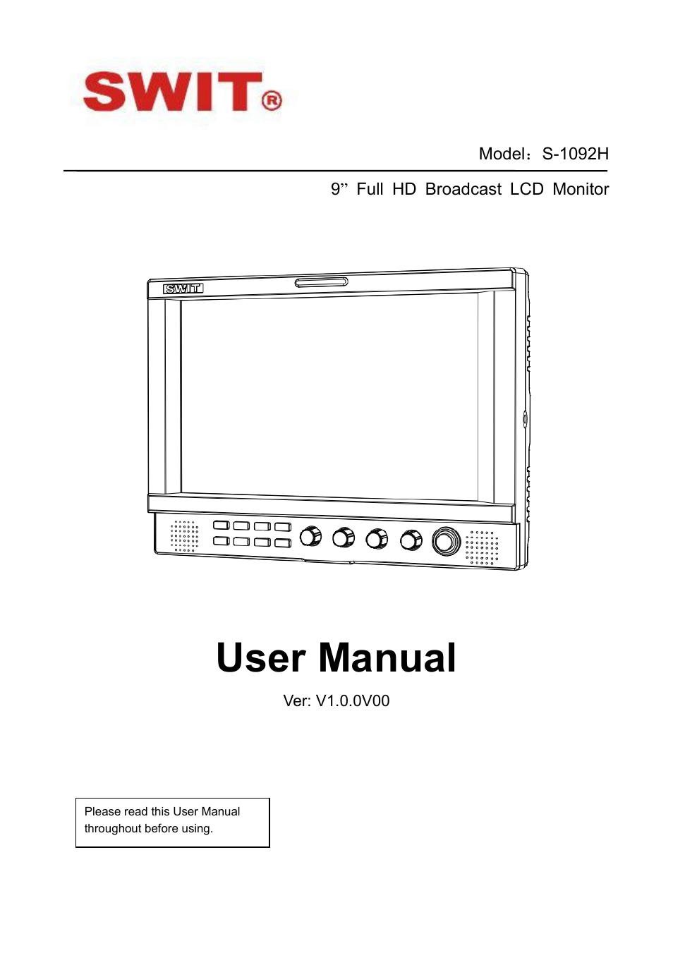 SWIT Electronics S-1092H User Manual | 16 pages