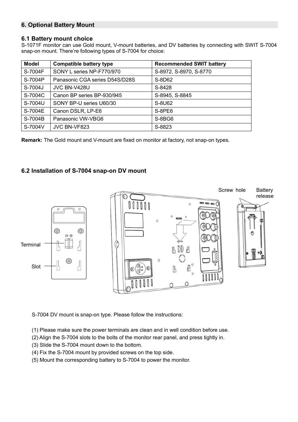 SWIT Electronics S-1071F User Manual | Page 10 / 12