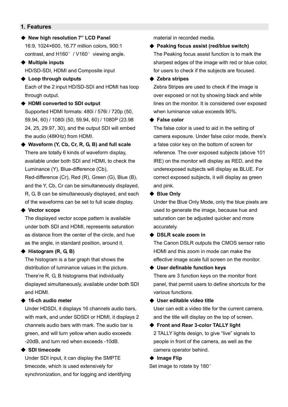 SWIT Electronics S-1071F User Manual | Page 4 / 12