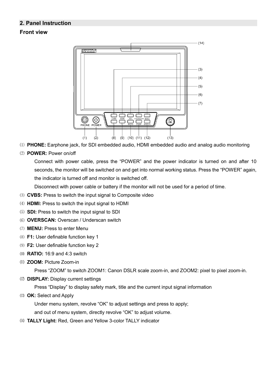 SWIT Electronics S-1071H User Manual | Page 5 / 12