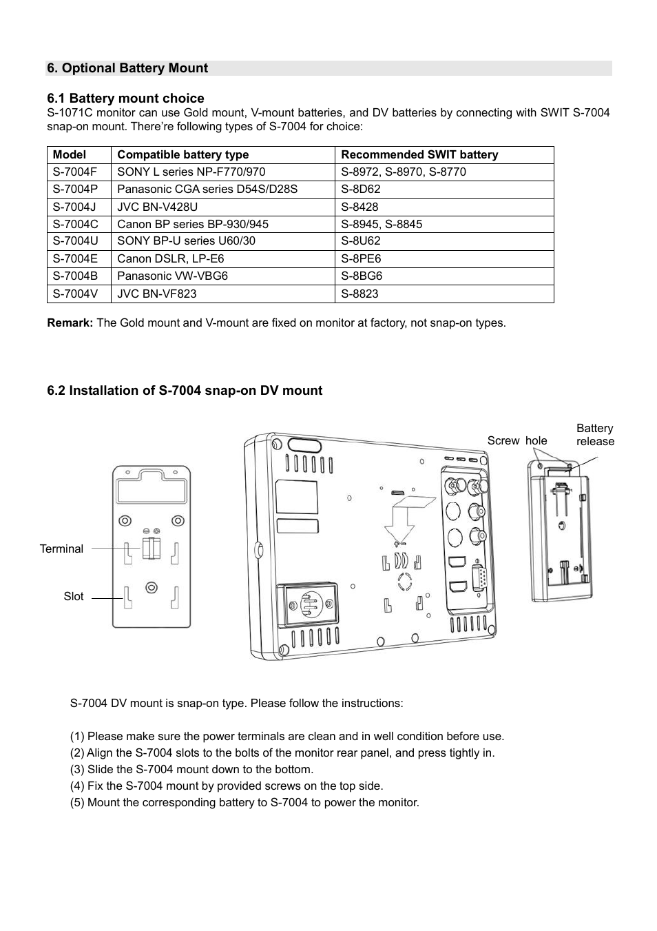 SWIT Electronics S-1071C User Manual | Page 10 / 12