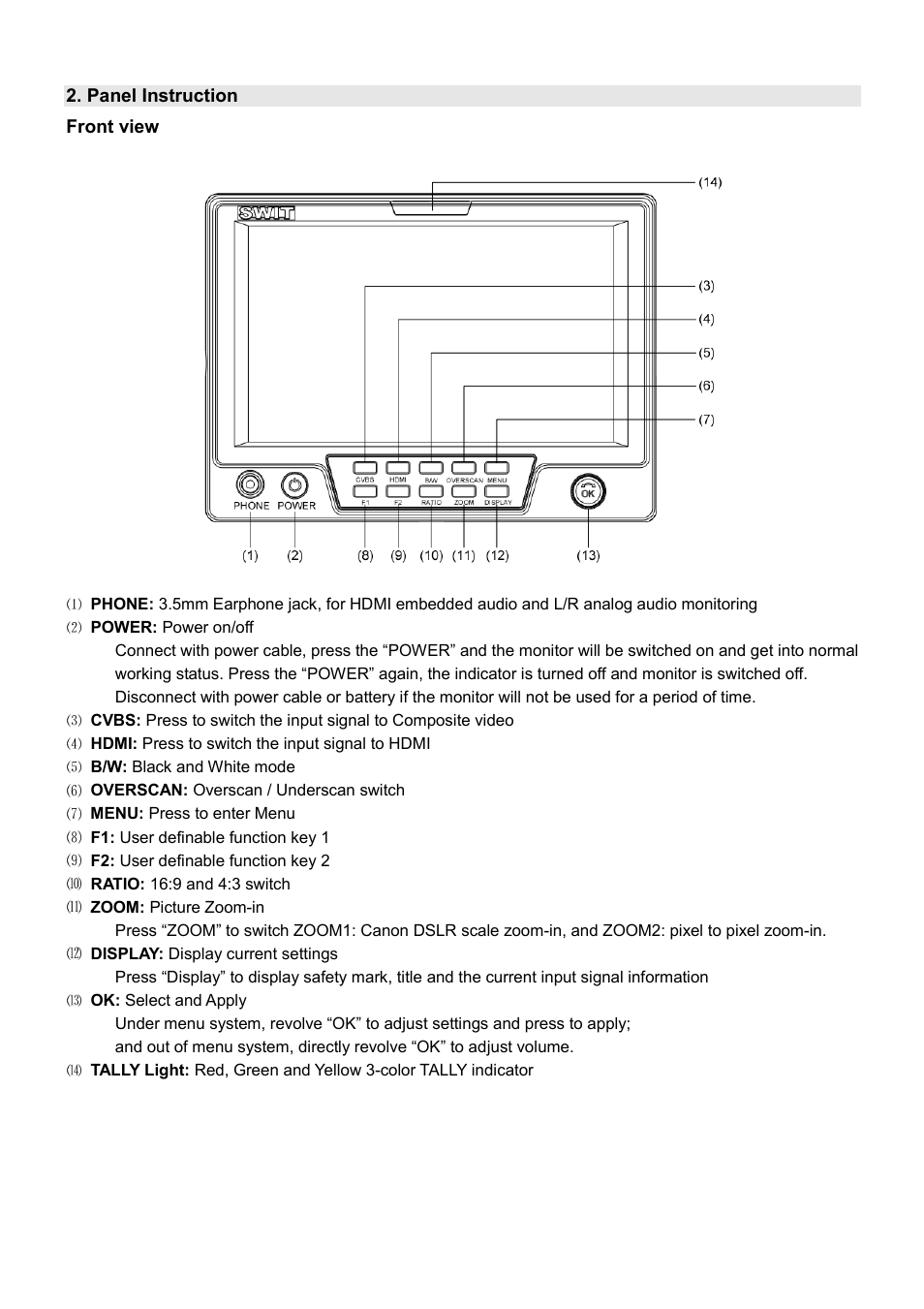 SWIT Electronics S-1071C User Manual | Page 5 / 12