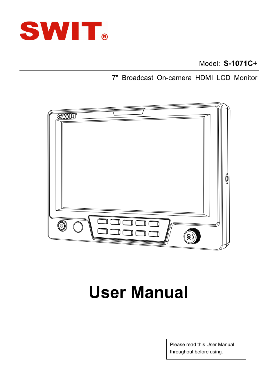 SWIT Electronics S-1071C Plus User Manual | 12 pages