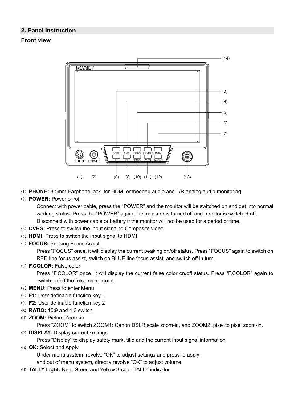 SWIT Electronics S-1071C Plus User Manual | Page 5 / 12