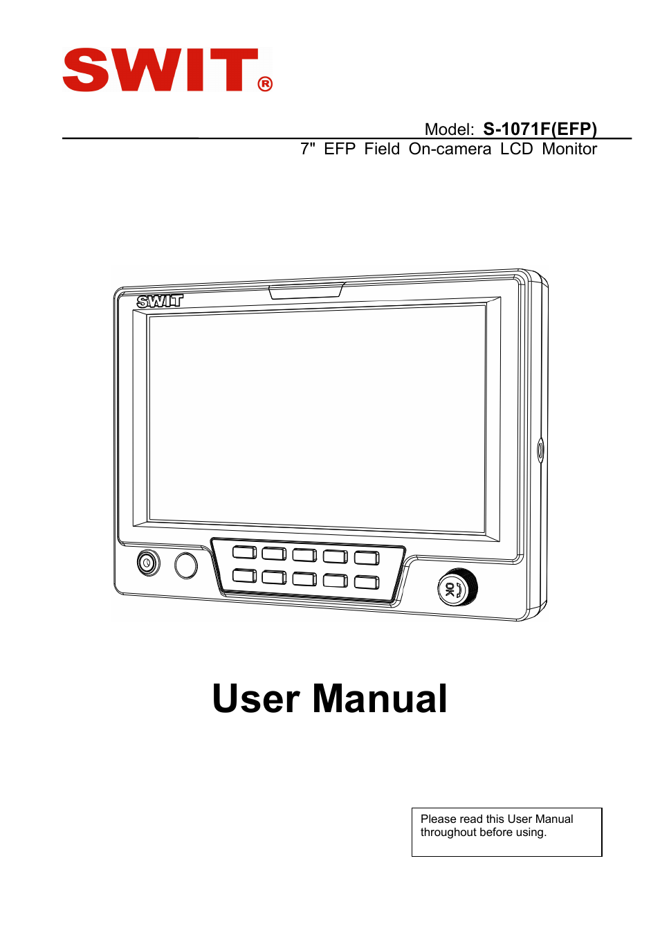 SWIT Electronics S-1071F(EFP) User Manual | 12 pages