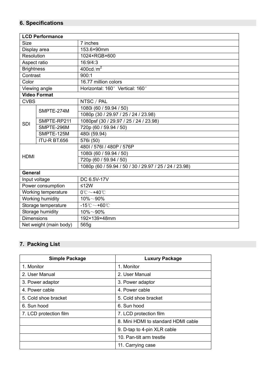 SWIT Electronics S-1071F(EFP) User Manual | Page 10 / 12