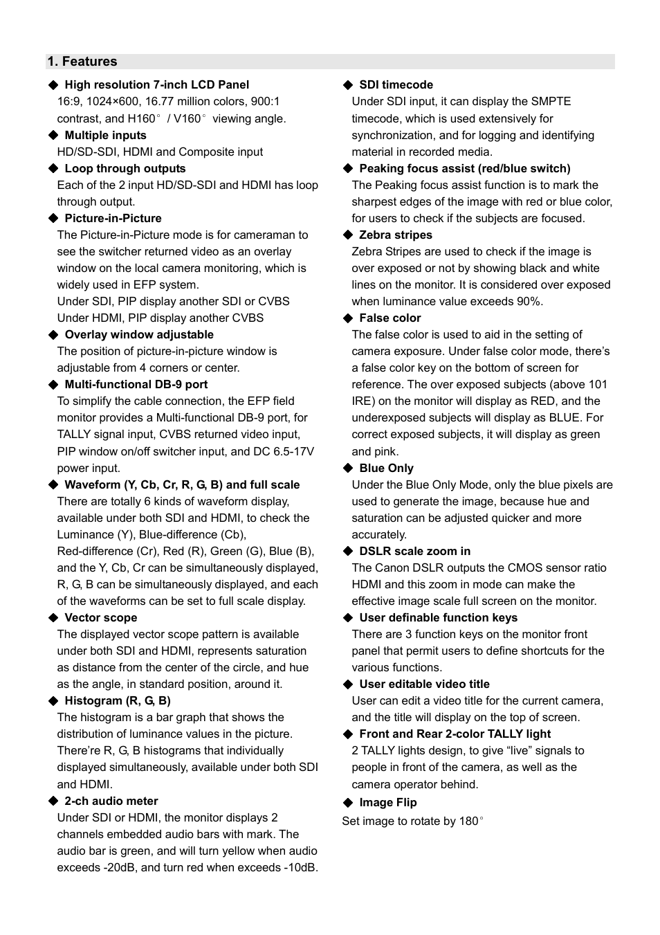 SWIT Electronics S-1071F(EFP) User Manual | Page 4 / 12