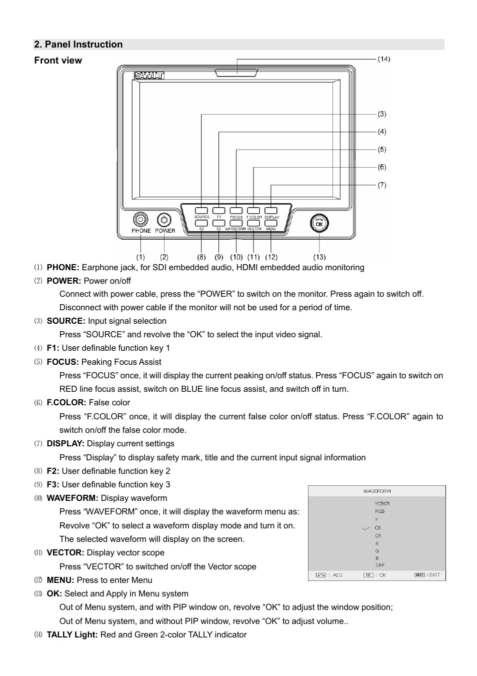 SWIT Electronics S-1071F(EFP) User Manual | Page 5 / 12