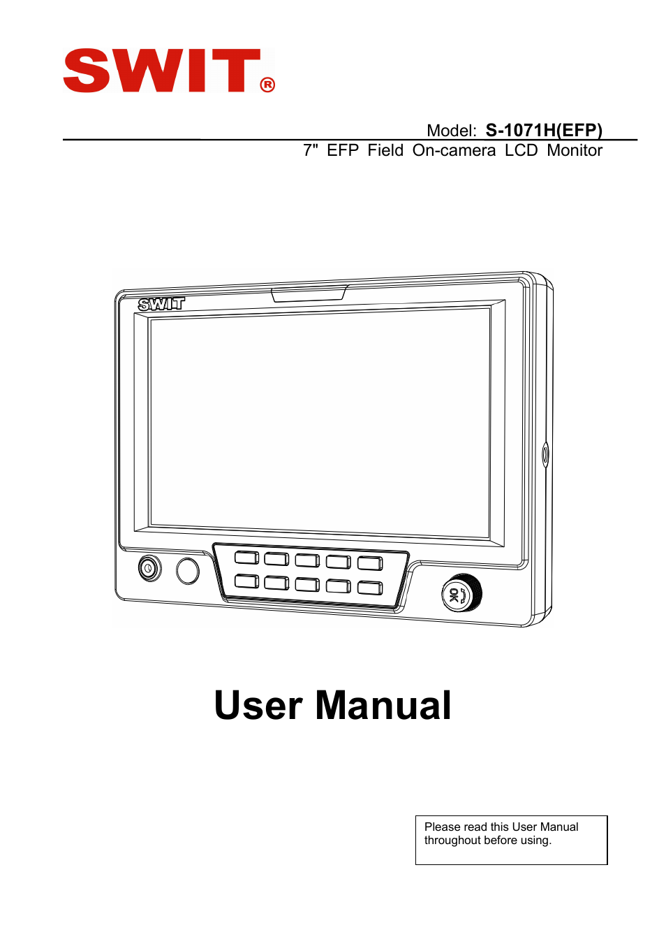 SWIT Electronics S-1071H(EFP) User Manual | 12 pages
