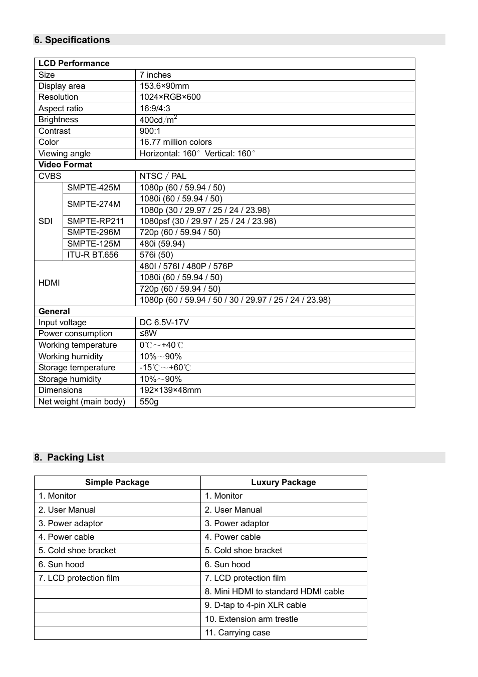 SWIT Electronics S-1071H(EFP) User Manual | Page 10 / 12