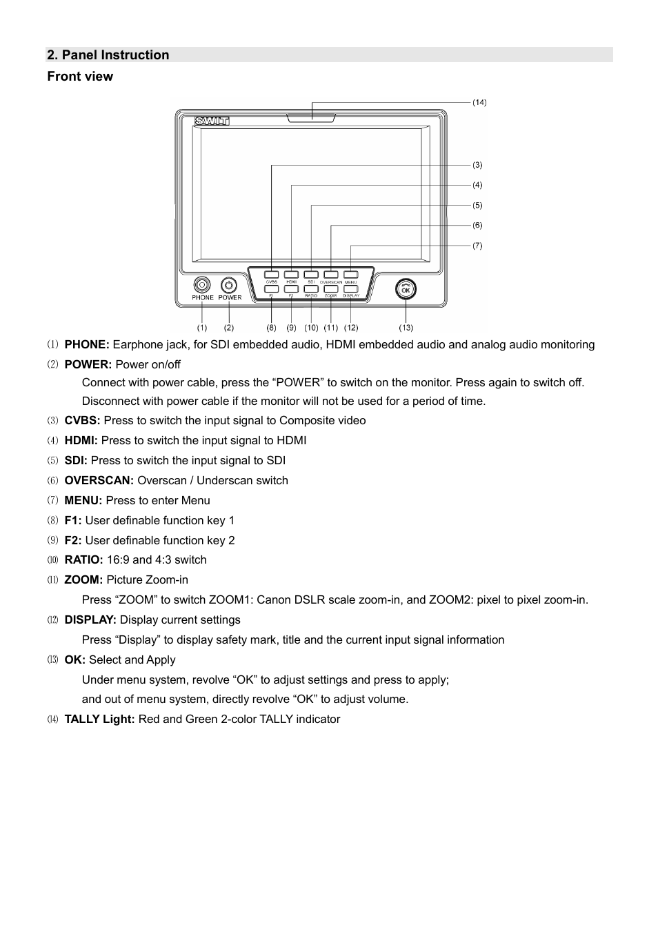 SWIT Electronics S-1071H(EFP) User Manual | Page 5 / 12