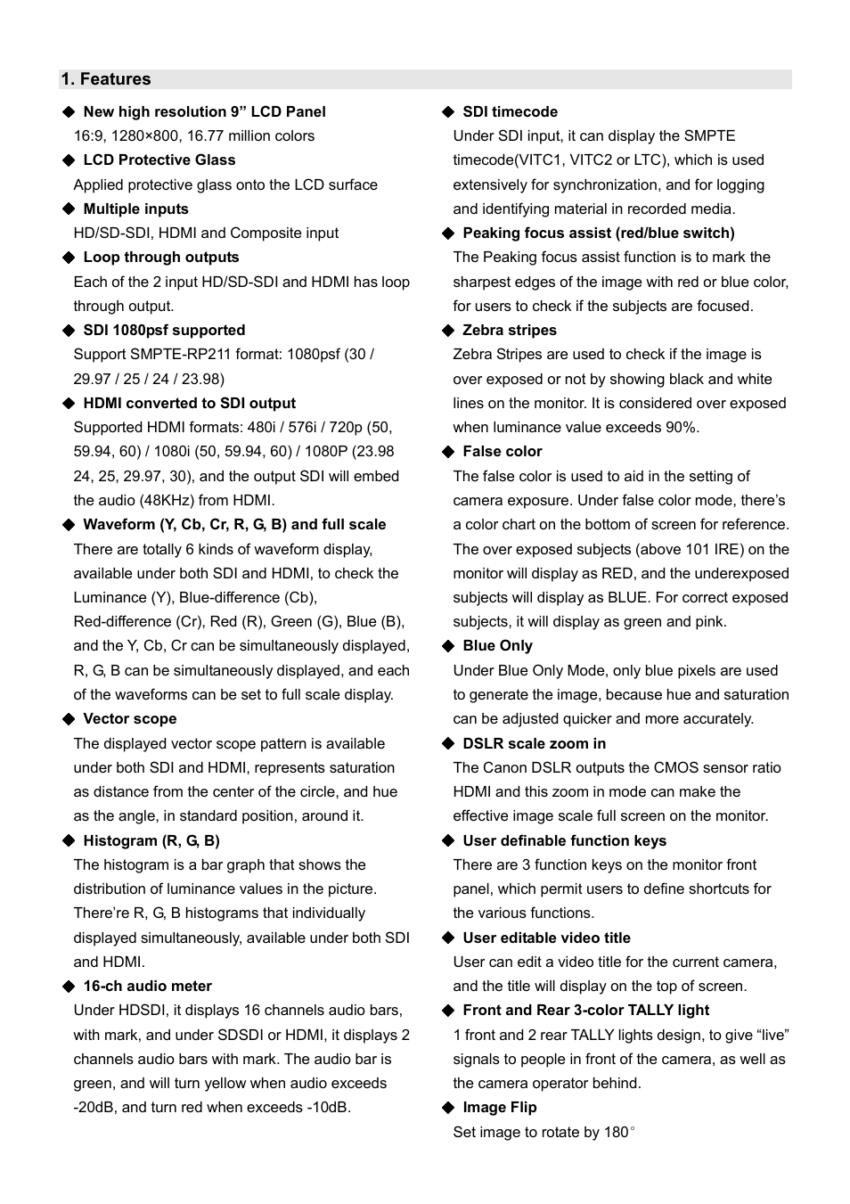 SWIT Electronics S-1090F User Manual | Page 4 / 12