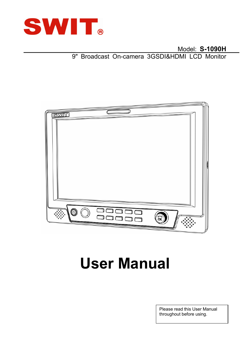 SWIT Electronics S-1090H User Manual | 12 pages