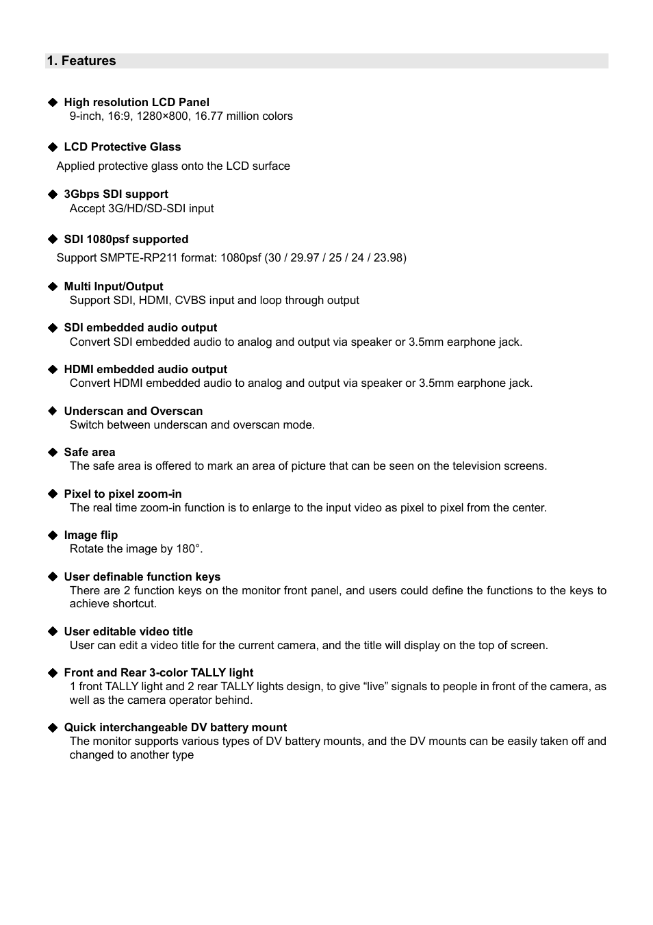 SWIT Electronics S-1090H User Manual | Page 4 / 12