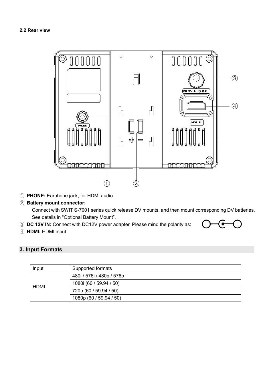 SWIT Electronics S-1051C User Manual | Page 6 / 12