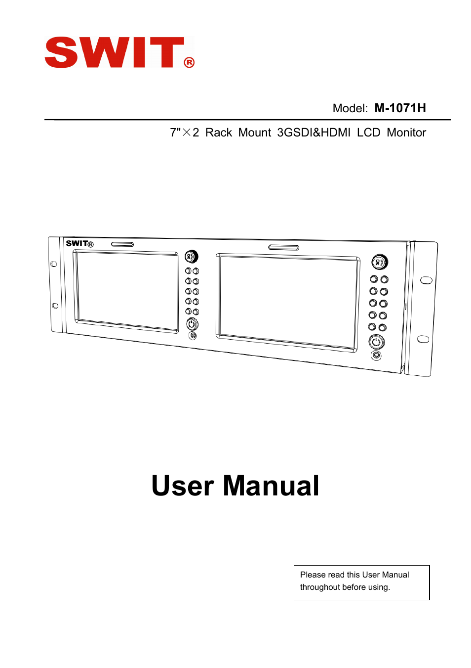 SWIT Electronics M-1071H User Manual | 12 pages