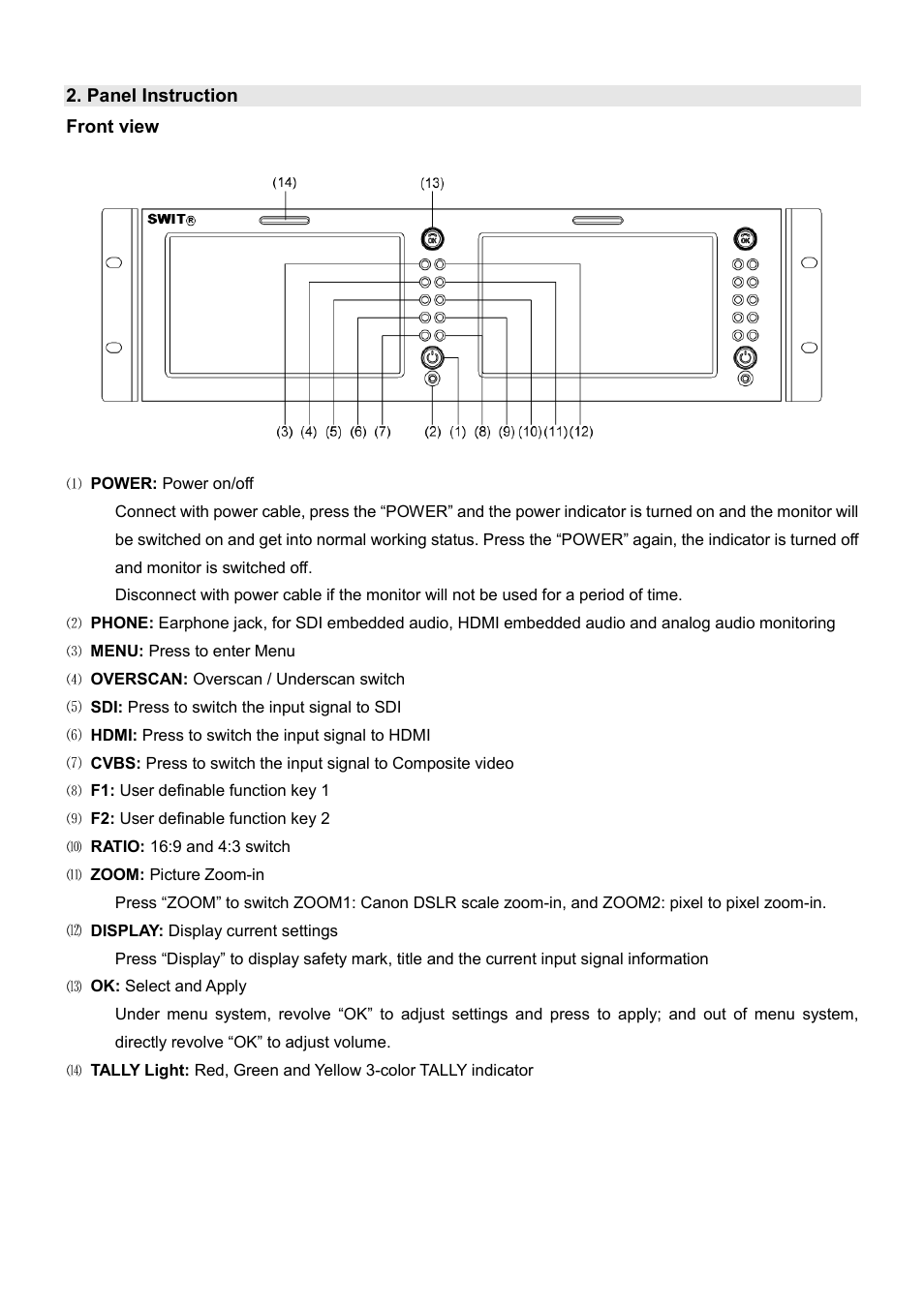 SWIT Electronics M-1071H User Manual | Page 5 / 12