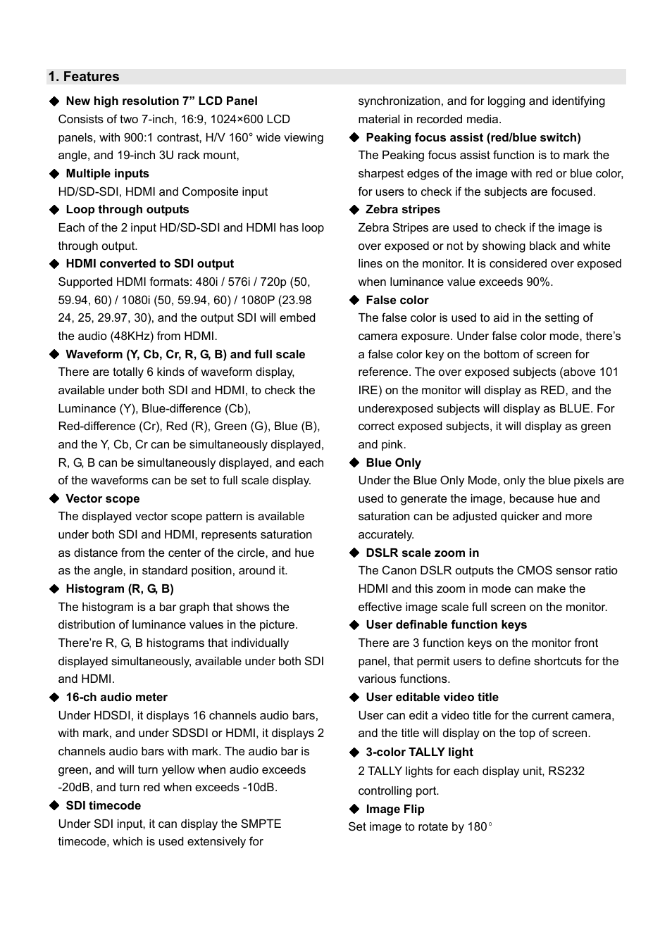 SWIT Electronics M-1071F User Manual | Page 4 / 12