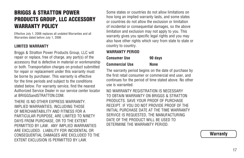 Briggs & Stratton Model 040205-0 User Manual | Page 19 / 64