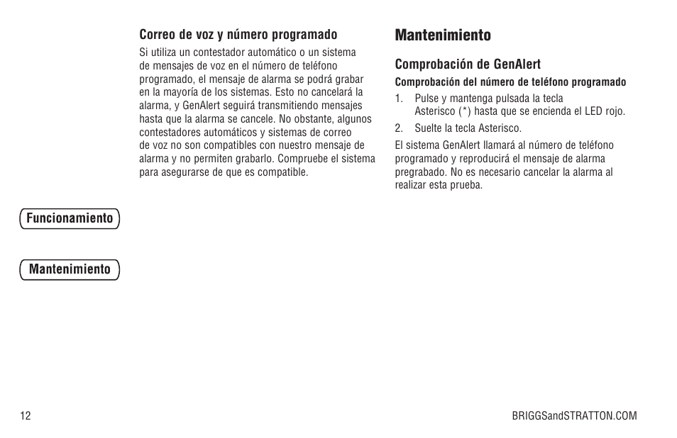 Mantenimiento | Briggs & Stratton Model 040205-0 User Manual | Page 34 / 64