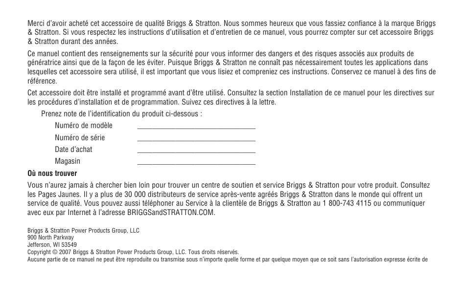 Briggs & Stratton Model 040205-0 User Manual | Page 44 / 64