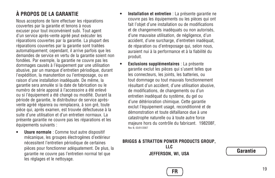 Briggs & Stratton Model 040205-0 User Manual | Page 63 / 64