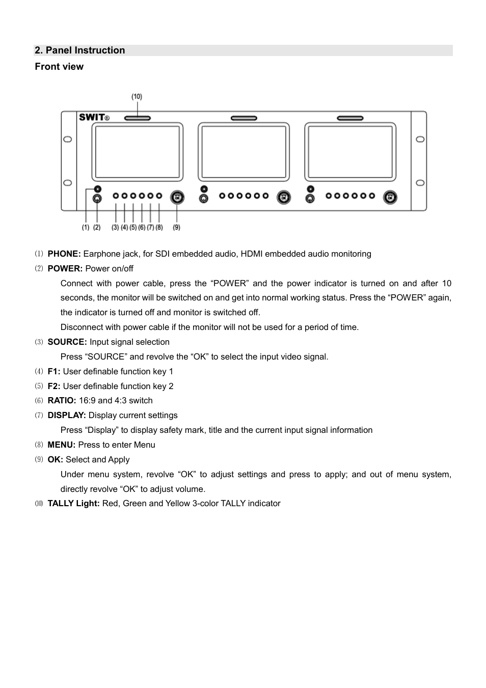 SWIT Electronics M-1051H User Manual | Page 5 / 12