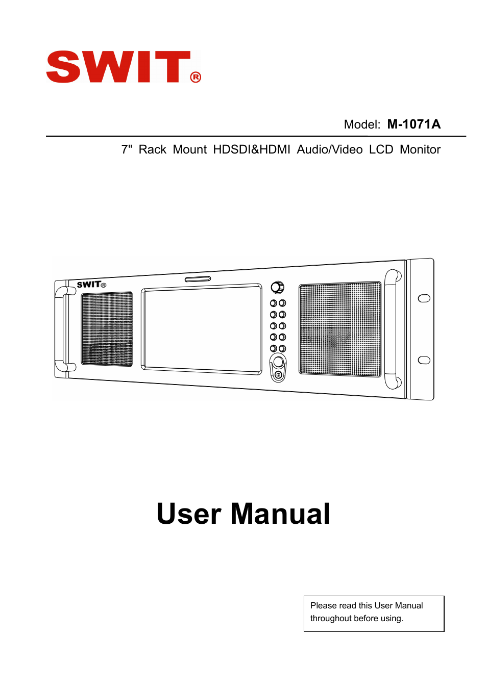 SWIT Electronics M-1071A User Manual | 12 pages