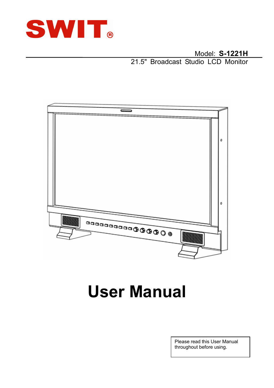 SWIT Electronics S-1221H User Manual | 12 pages