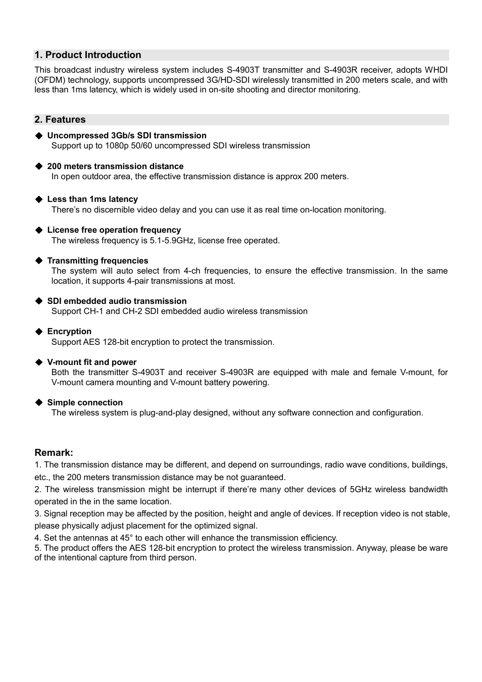 SWIT Electronics S-4903R User Manual | Page 4 / 12