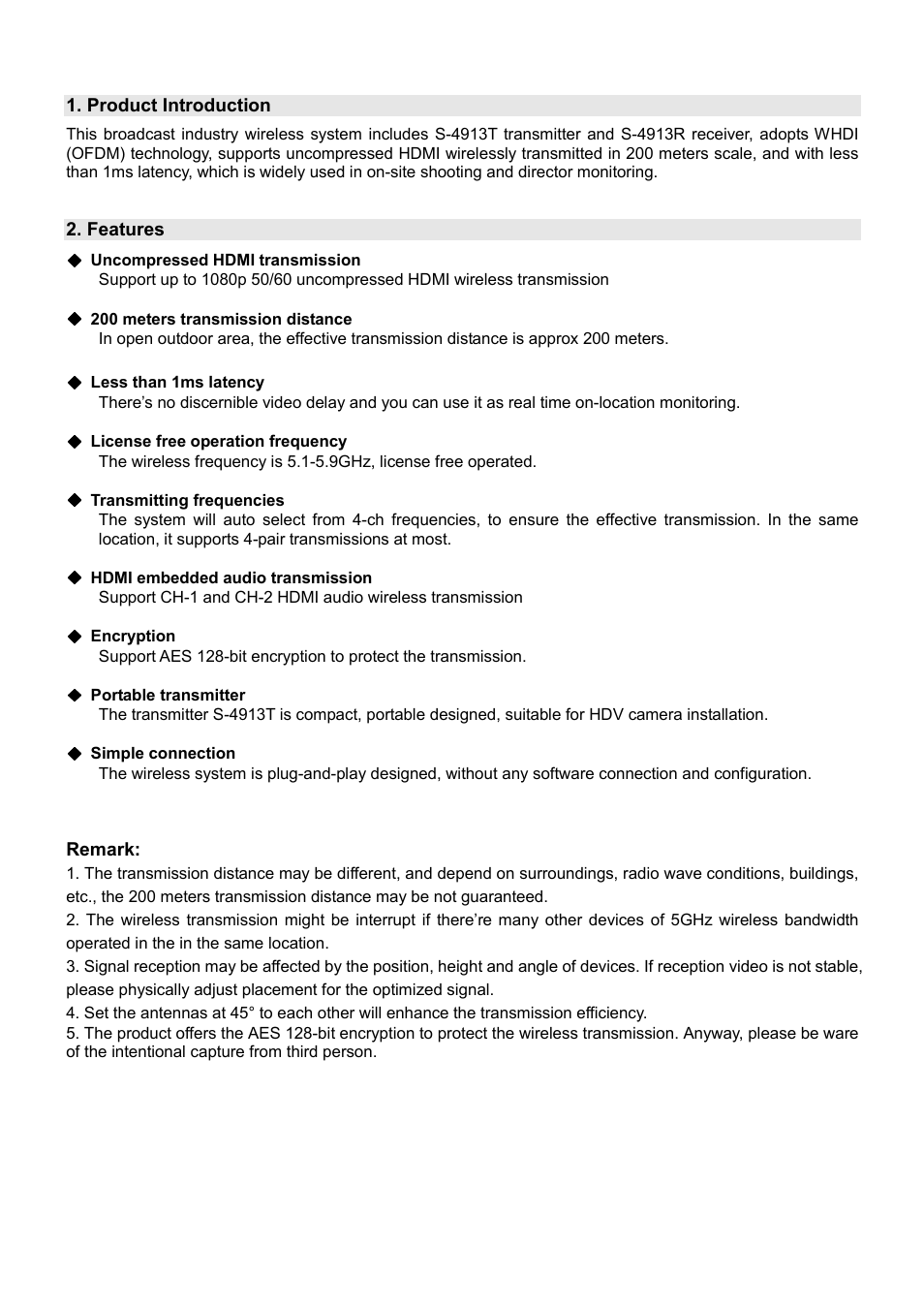 SWIT Electronics S-4913R User Manual | Page 4 / 12