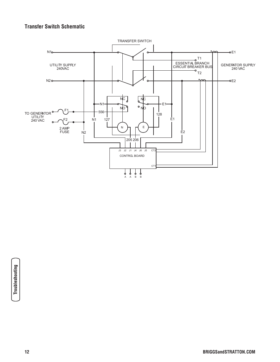 Transfer switch schematic | Briggs & Stratton NEMA 3R User Manual | Page 12 / 40