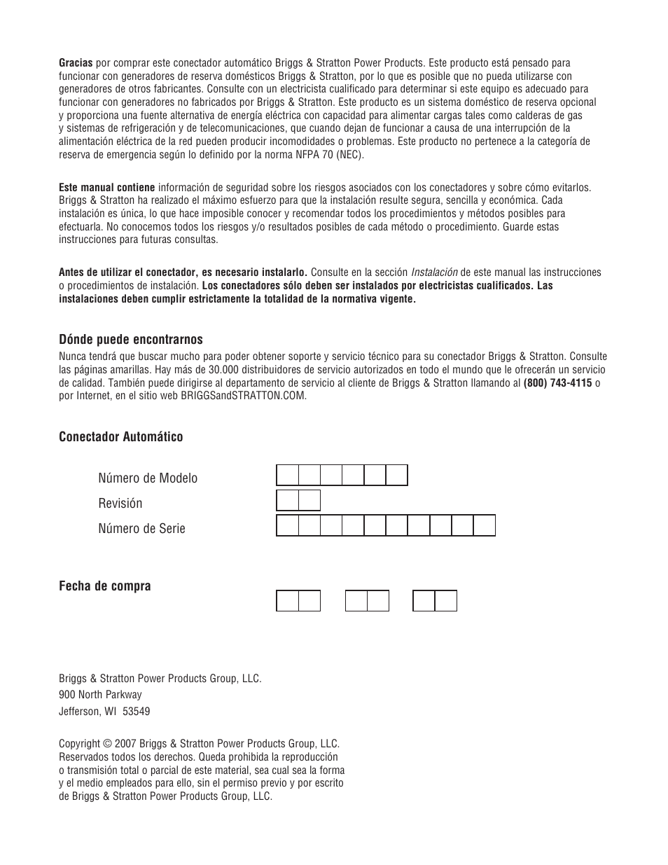 Briggs & Stratton NEMA 3R User Manual | Page 18 / 40