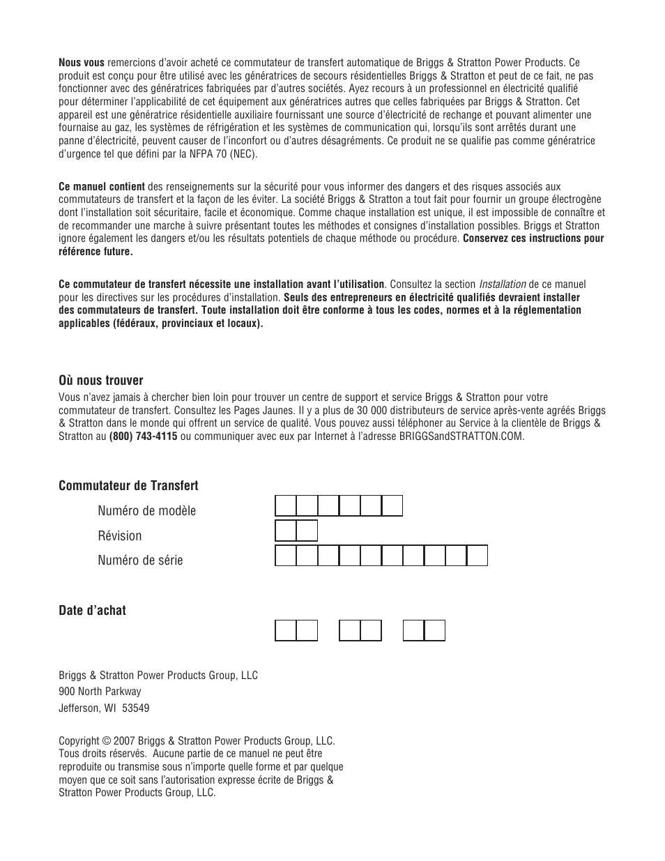 Briggs & Stratton NEMA 3R User Manual | Page 30 / 40