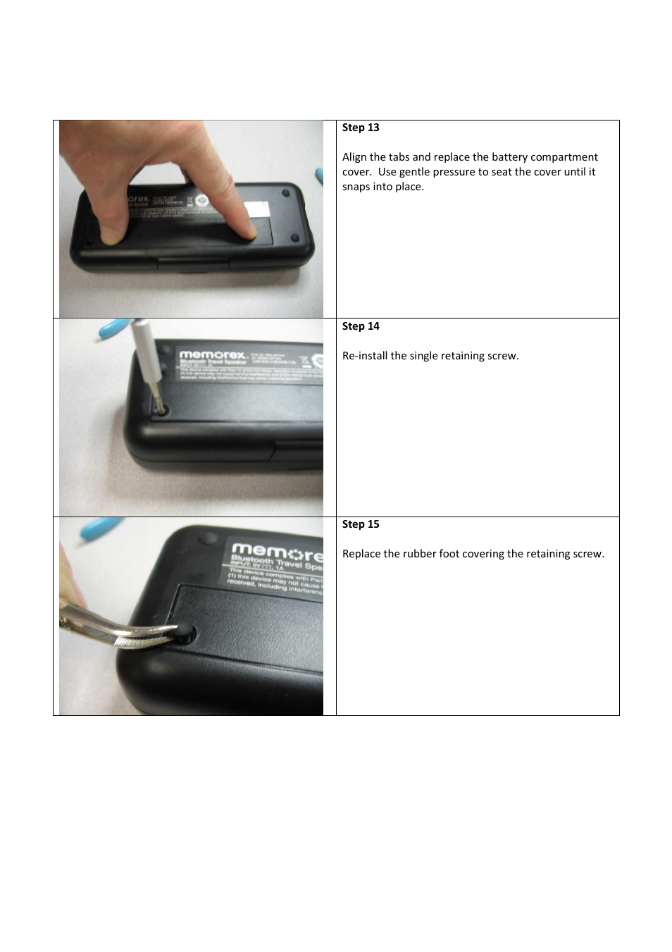 TDK TW345 - Battery Replacement Guide User Manual | Page 5 / 6