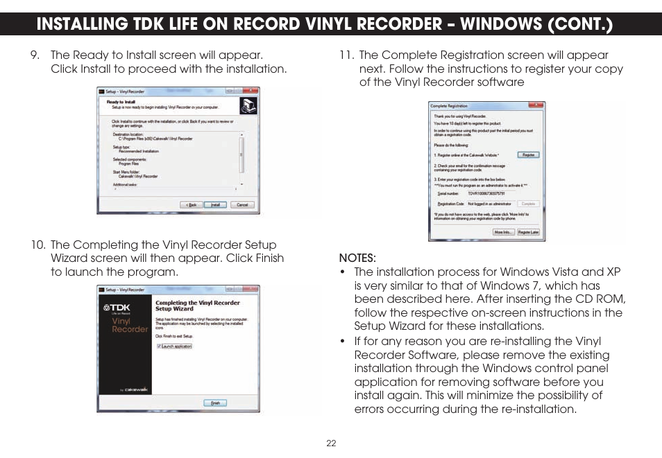 TDK TVT1001 User Manual | Page 22 / 36