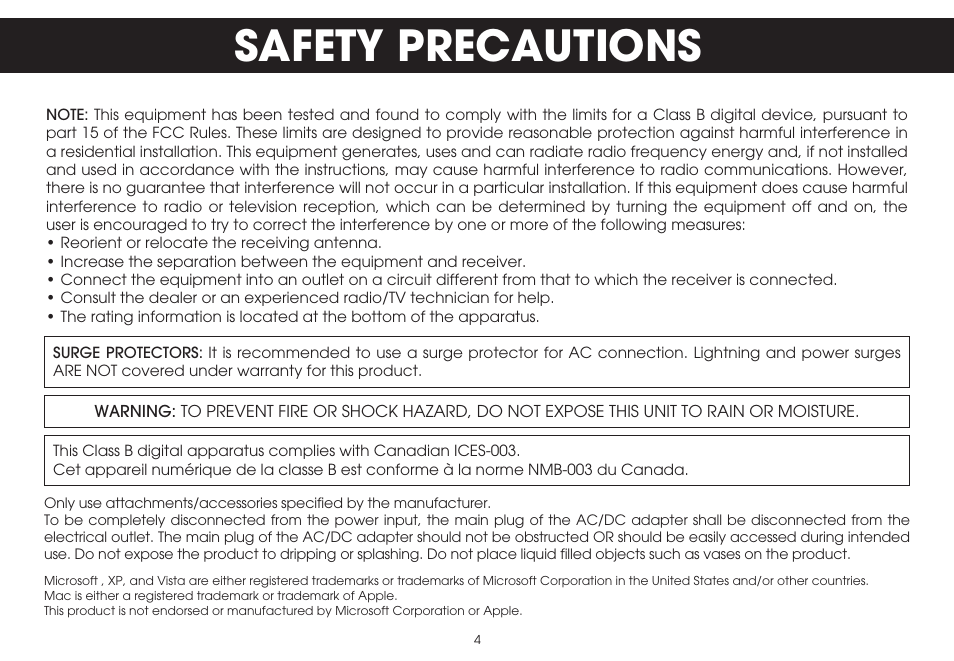 Safety precautions | TDK TVT1001 User Manual | Page 4 / 36