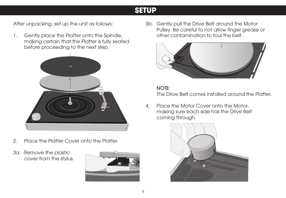 Setup | TDK TVT1001 User Manual | Page 9 / 36