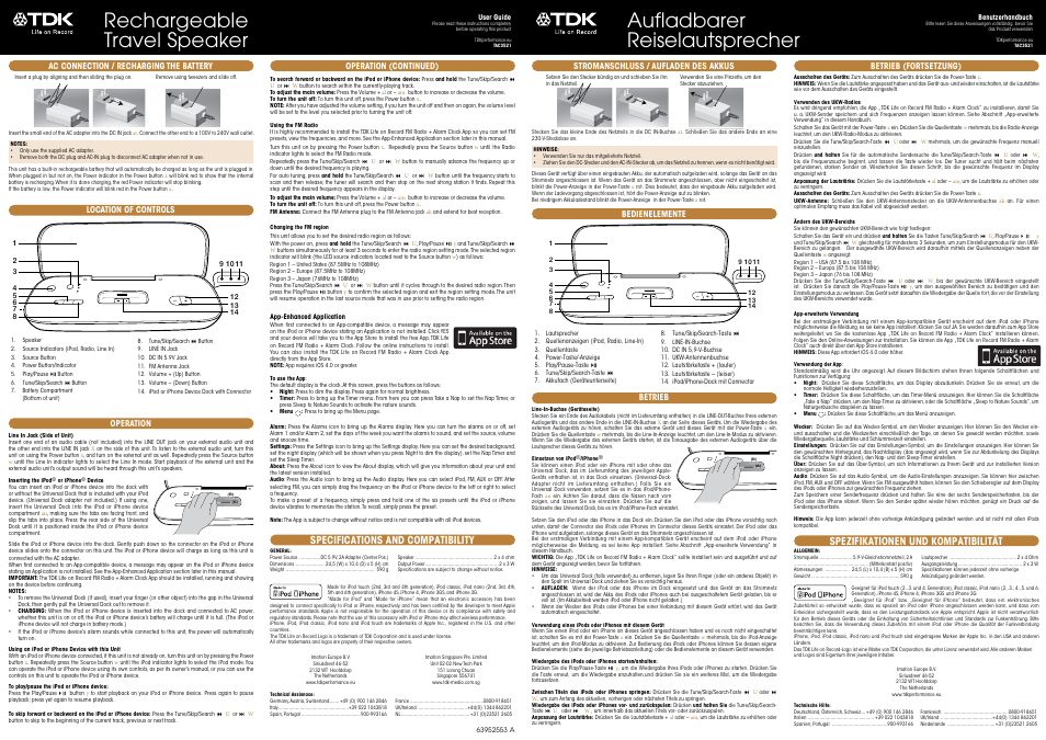 TDK TAC3521 FM Radio + Alarm Clock App User Manual | 5 pages