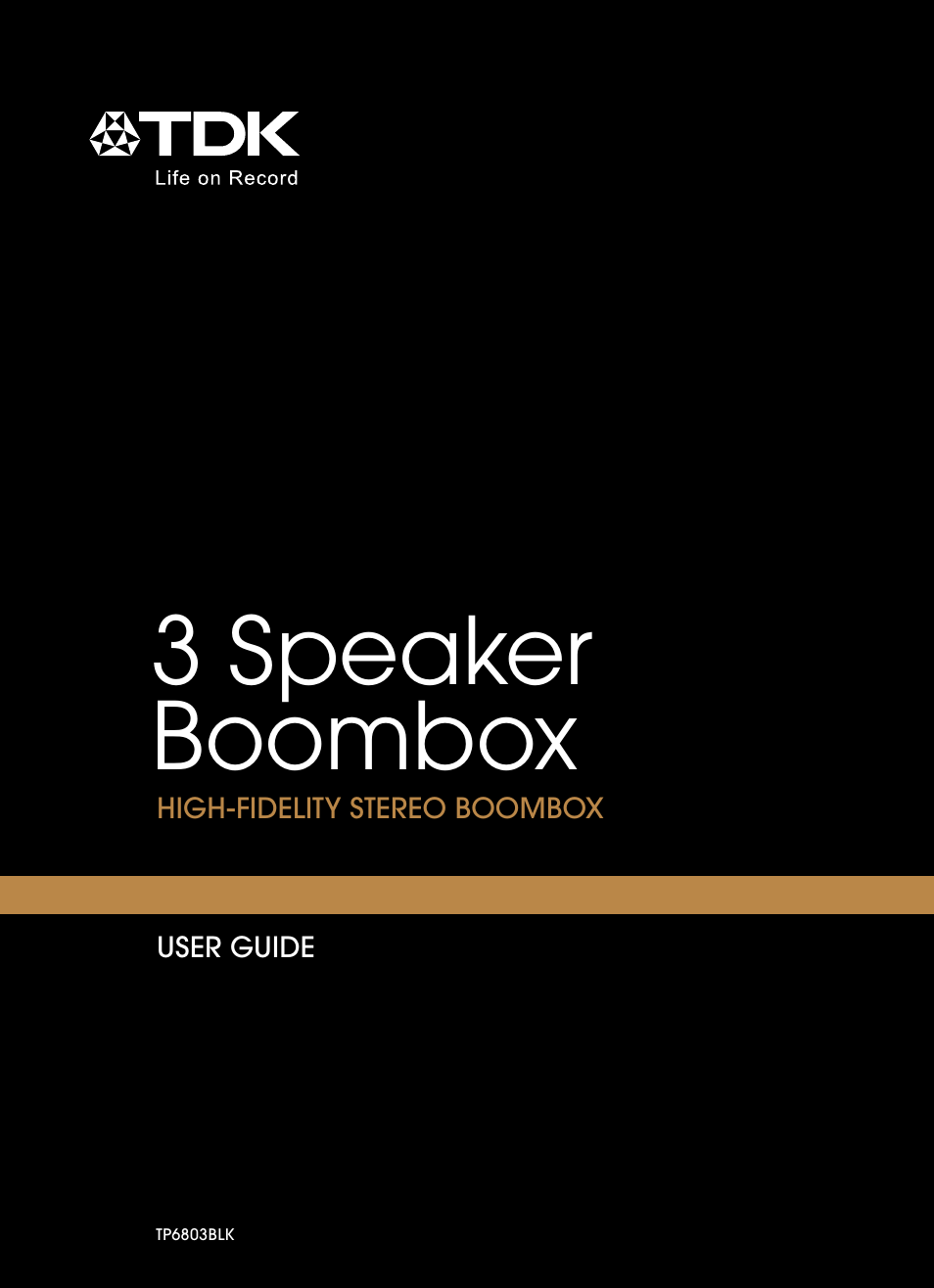 TDK TP6803 3 Speaker Boombox User Manual | 78 pages